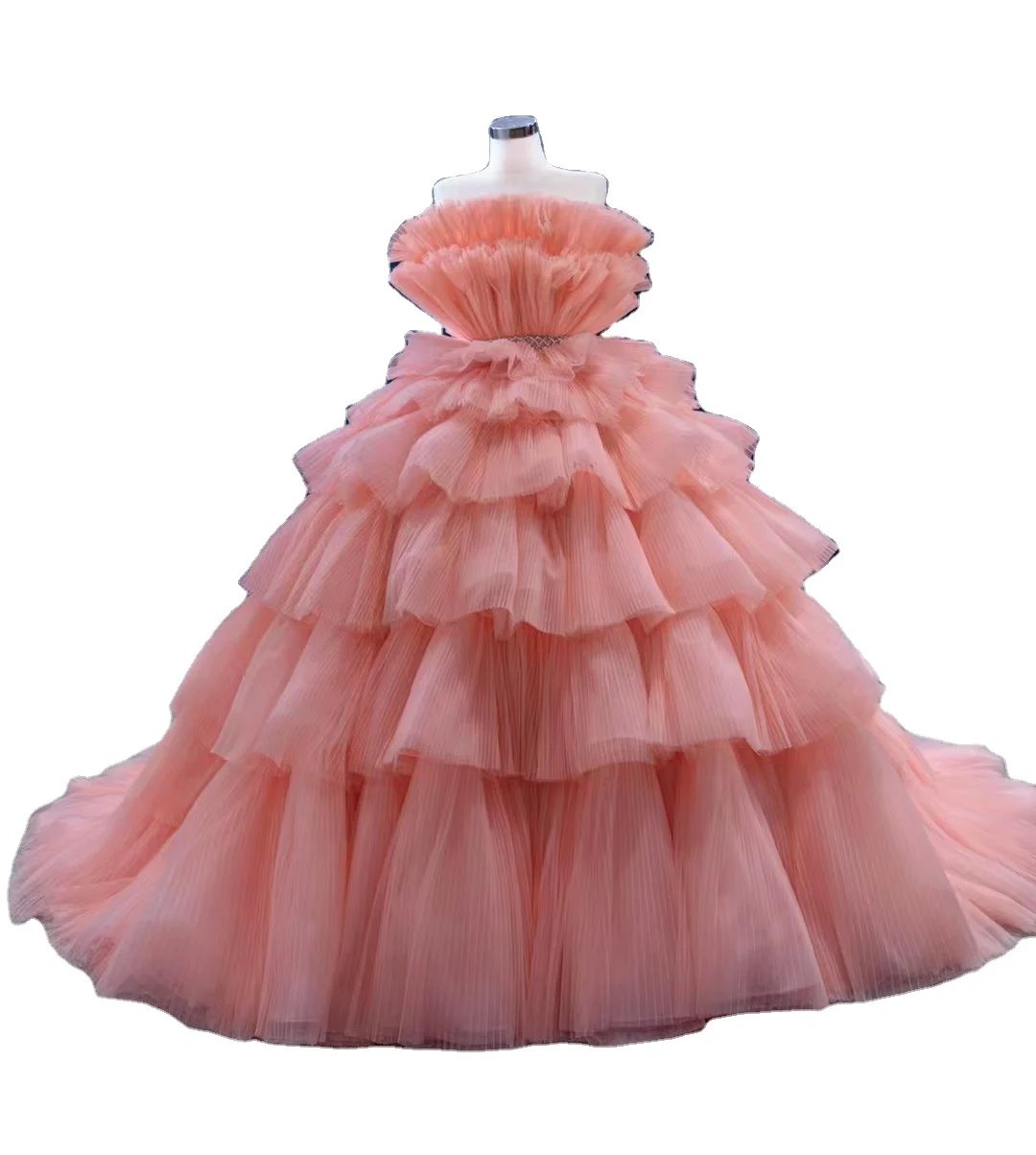 Feishiluo Modern Women's Sleeveless Orange Tulle Evening Dresses Plus Size Prom Ball Gowns Dropped Puffy Lace Flower Pleated Feishiluo Modern Women's Sleeveless Orange Tulle Evening Dresses Plus Size Prom Ball Gowns Dropped Puffy Lace Flower Pleated