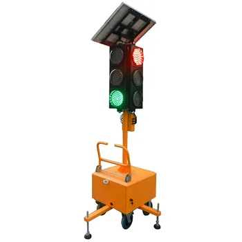 Four-side LED Solar Traffic Light 200mm Moveable Solar Traffic Light