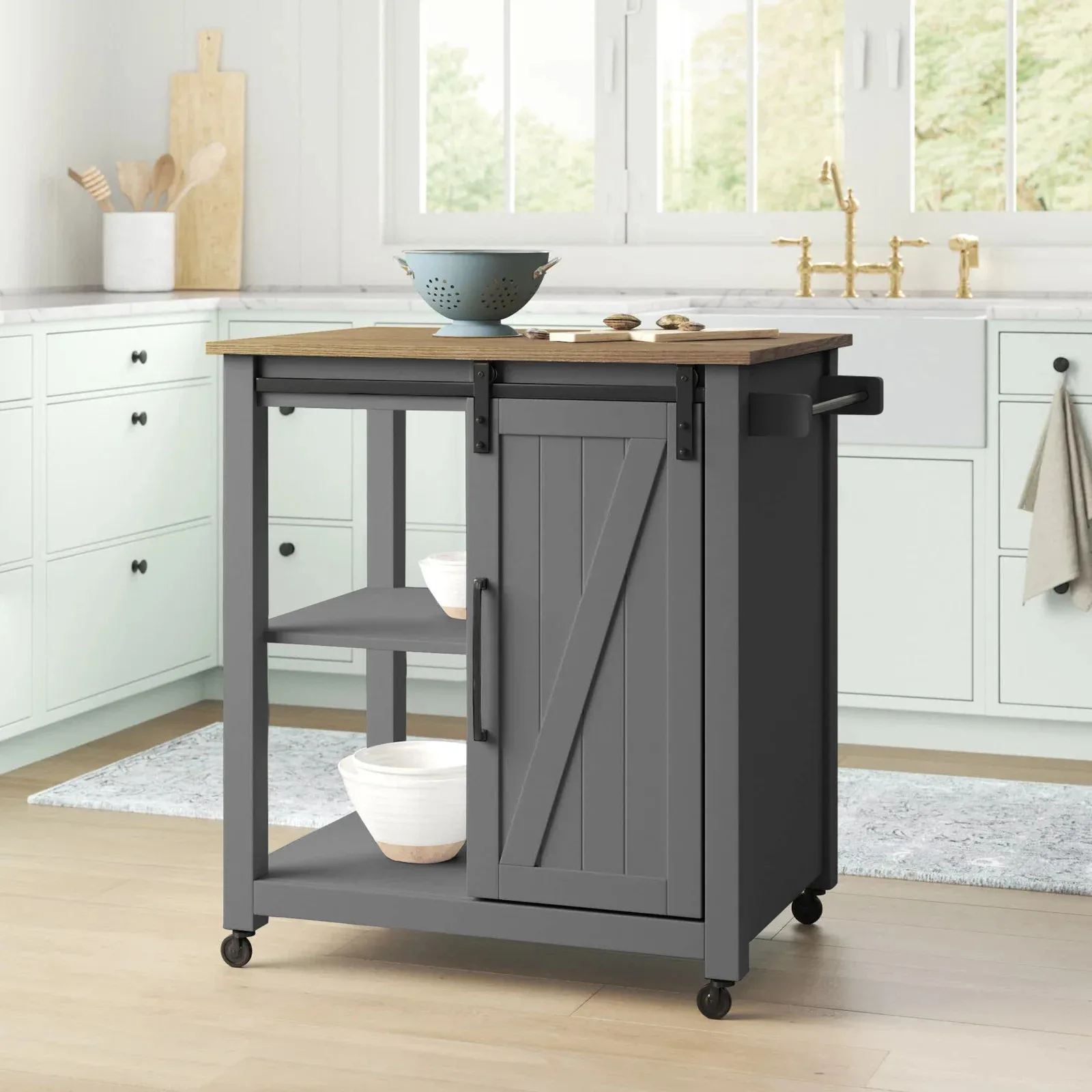 Custom Kitchen Furniture Modern Kitchen Trolley Sitting Room Wooden