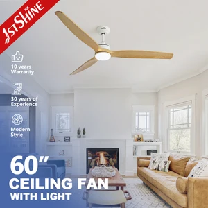 1stshine LED Ceiling Fan High Quality Solid Wood Blades Natural Wind Time Setting Fancy 60 Inches Big Ceiling Fan