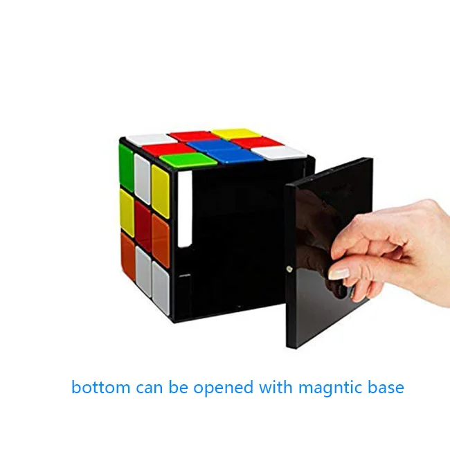 Decorative square Magic Cube Acrylic Tissue Box with Magnetic Lock