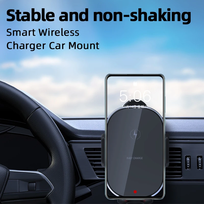 Magnetic Wireless Charger Three-axis Automatic Induction Car 15W Wireless Charging Stand for iPhone 15 14 13 12 Pro Max