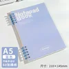 Quaderno A5 a fogli mobili con dieci fori, a righe blu