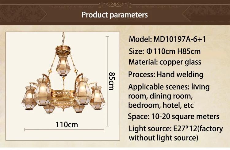 Luxury Branch Copper Chandelier Handmade