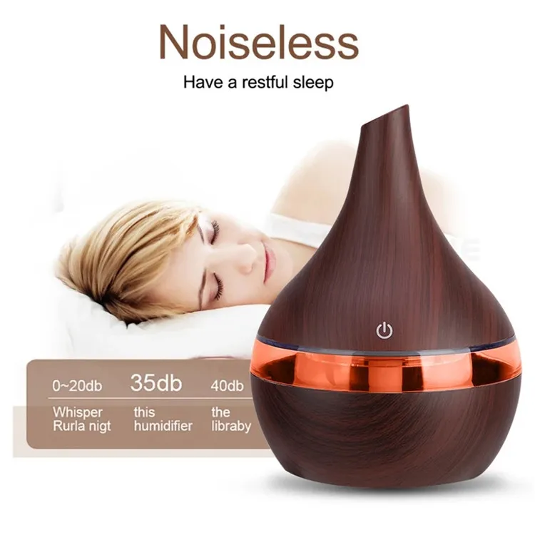 300ml Mini Humidifier Essential Oil Diffuser Aromatherapy Electric Wood Ultrasonic Air Diffuser Cool Mist Maker Air Humidifier