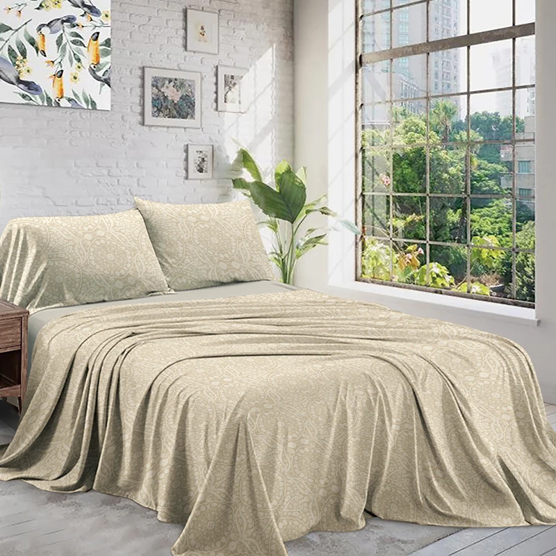 Honeymoon Custom Design Printed Bedsheet Bed Sheet & Pillowcase Sets