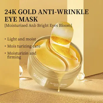 Wholesale Eye Patch Treatment 24K Golden Seaweed Collagen Gel Pads Under Eye Mask