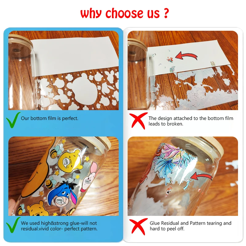 Huaga Factoroy оптовая продажа печать на заказ 3D UV Dtf обертывание для стаканов 16 унций Libbey стеклянные банки пива 24 унции обертывания холодных