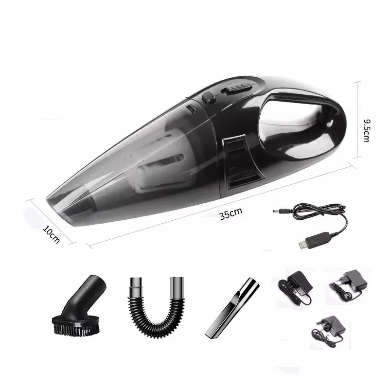 Handheld Car Vacuum Cleaner Portable Wired Dry and Wet Dual Use Vacuum Cleaner 12V Cigarette Lighter Plug Car Vaccum Cleaner