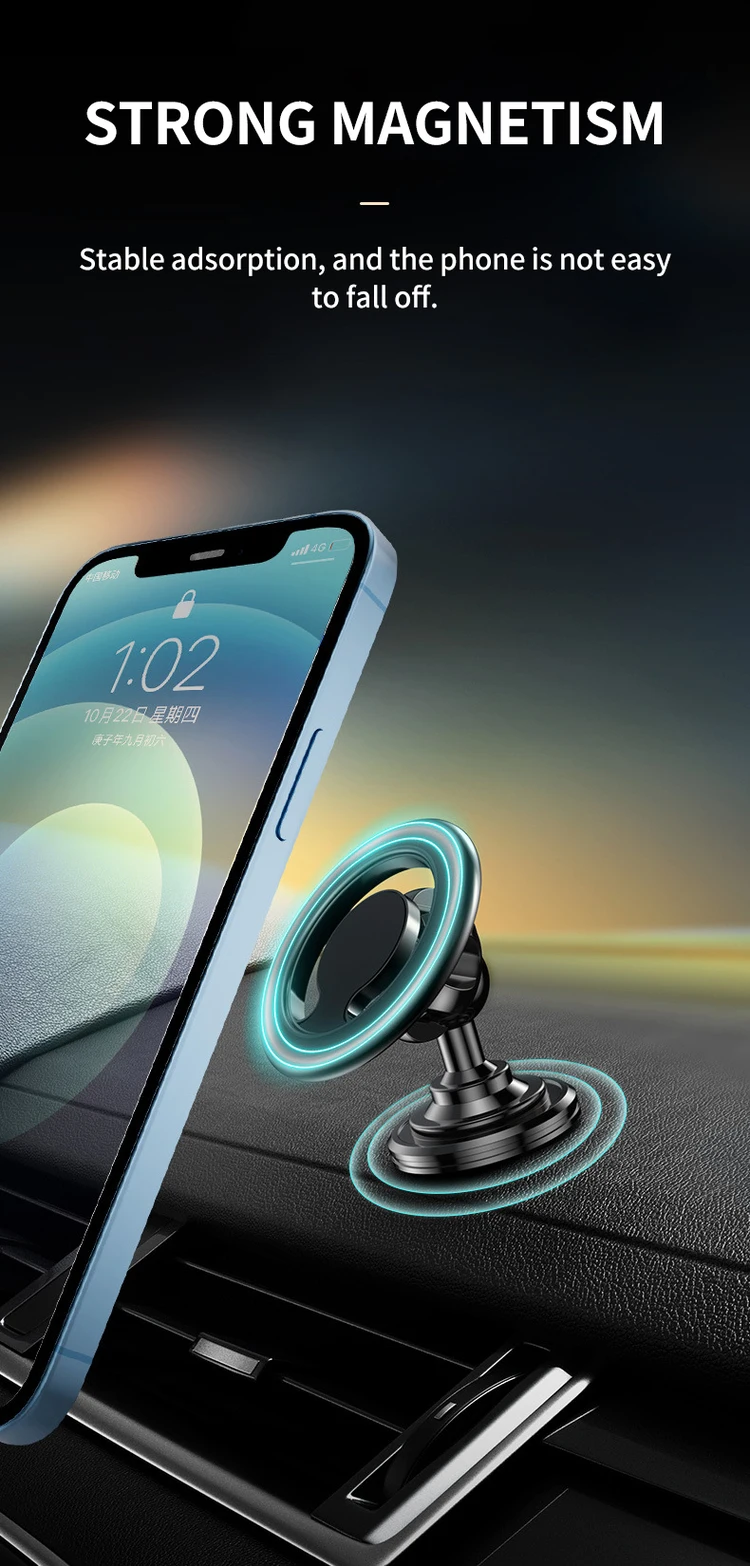 360 Rotation Zinc Aluminum Metal Dashboard Air Vent Phone