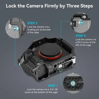 SmallRig A7 III / A7R III Camera Cage Kit for Sony Alpha 7 III/Alpha 7R III, Full Cage with Top Handle for ARRI and Cable Clamp detail image