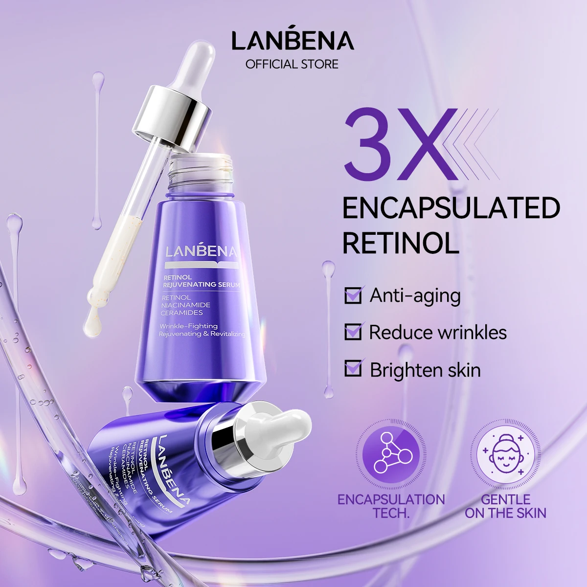 Lanbena New Arrival Retinol Rejuvenating Serum 30ML Lightening Face Care Skin Serum