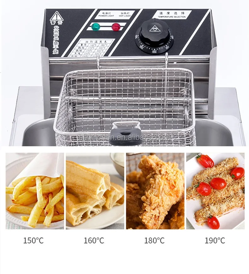 6l+6l Double Tank Table Top Gas Deep Fryer Kitchen Equipment Dual Tank