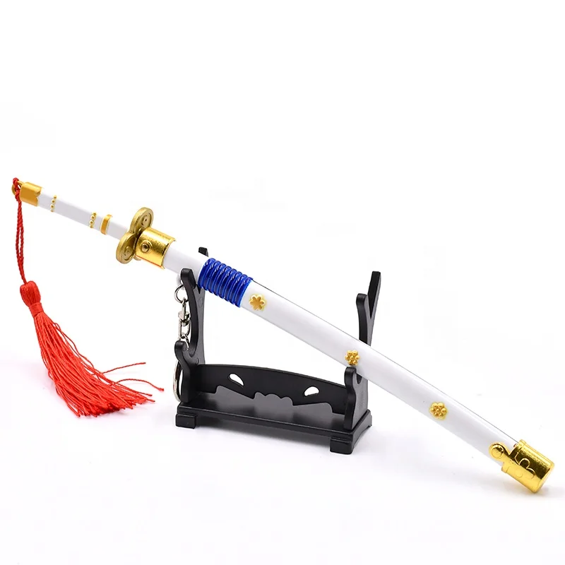 Promosi satu buah Zoro Ame No hajakiri Katana pedang gantungan kunci tekan  pelepas pedang gantungan kunci mainan untuk hadiah atau koleksi