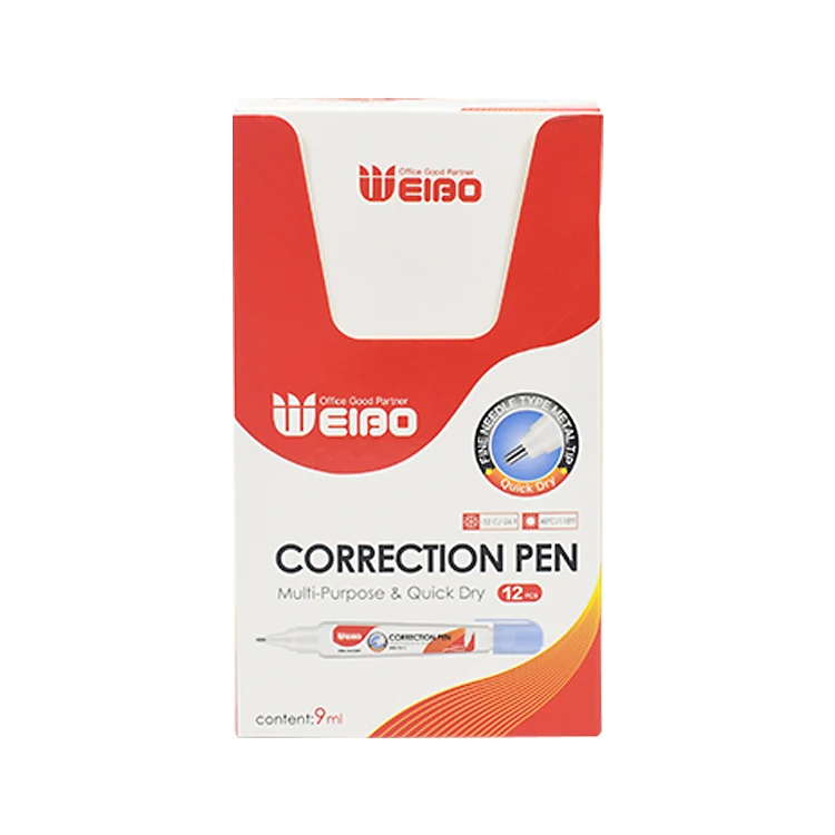 Weibo Correction Fluid Stationery Used to Modify Incorrect Student School Supplies Quick Drying Smooth Correction Pen Wholesale