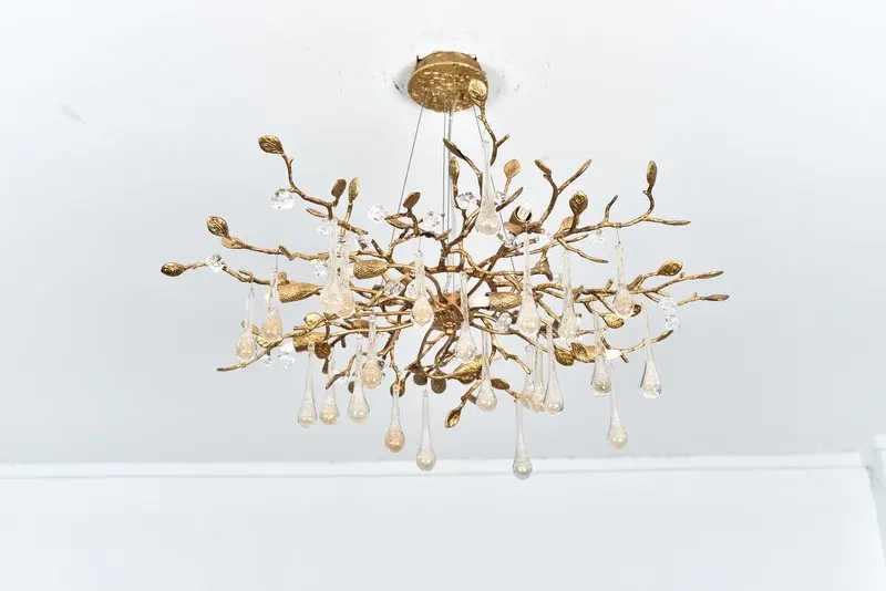 MEEROSEE Golden Copper Chandelier Branch Chandelier Light Modern MD87047