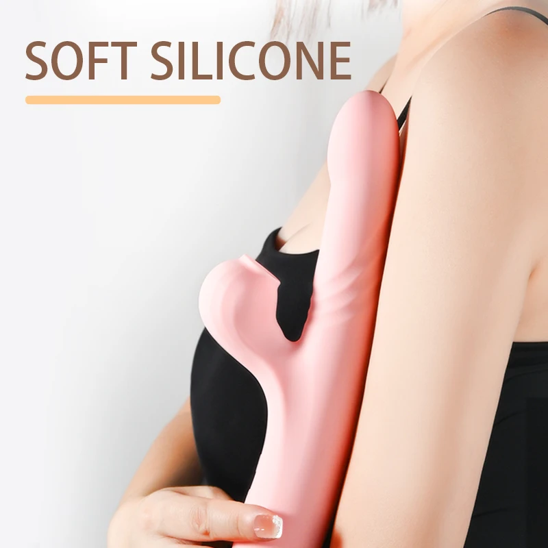 HASLOVE USB-powered Rabbit Vibrator for Women Girls G-Spot Vagina Pussy Stimulator With Sucking and Vibrating Extension Dildo