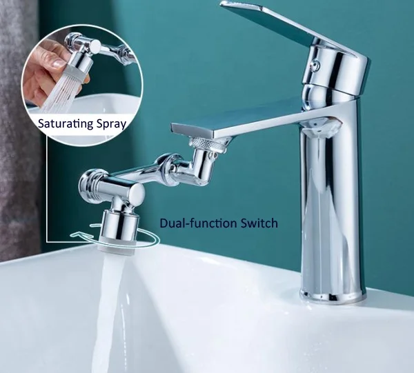thumbnail image 2 of Rotatable Faucet Aerator 1080° Rotating Faucet Extender - Dual-Mode Swivel Aerator For Kitchen/Bathroom Sinks Sink Hose Attachment For Faucet 2 of 14