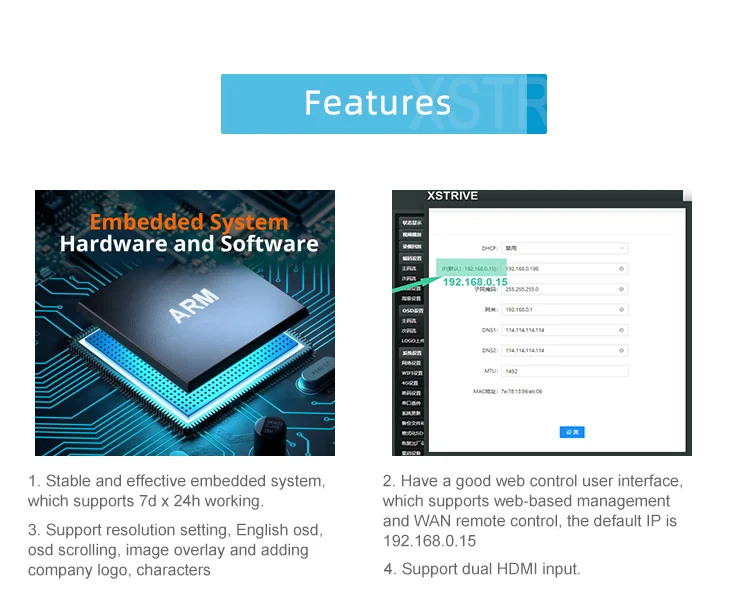 H264 H265 4k60fps Hdmitoip Network Video Live Encoder 4channel