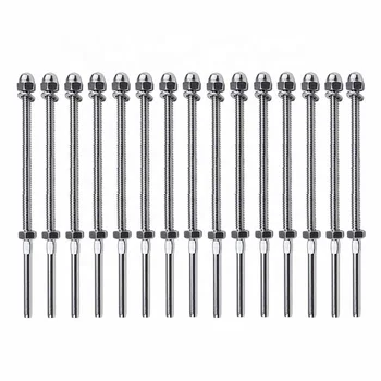 50 Stück Swage Gewindebolzen T316 Edelstahl | 15,2 Cm Für Kabelgeländer | Inkl. Schraubenschlüssel Für 4x4 & 2x2 Pfosten