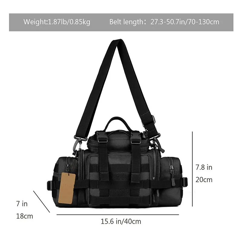 Large Capacity Tactical Duffle Bag Gym Training Shoulder Bag for Travel Practical Tactical Shoulder Bag Handbag