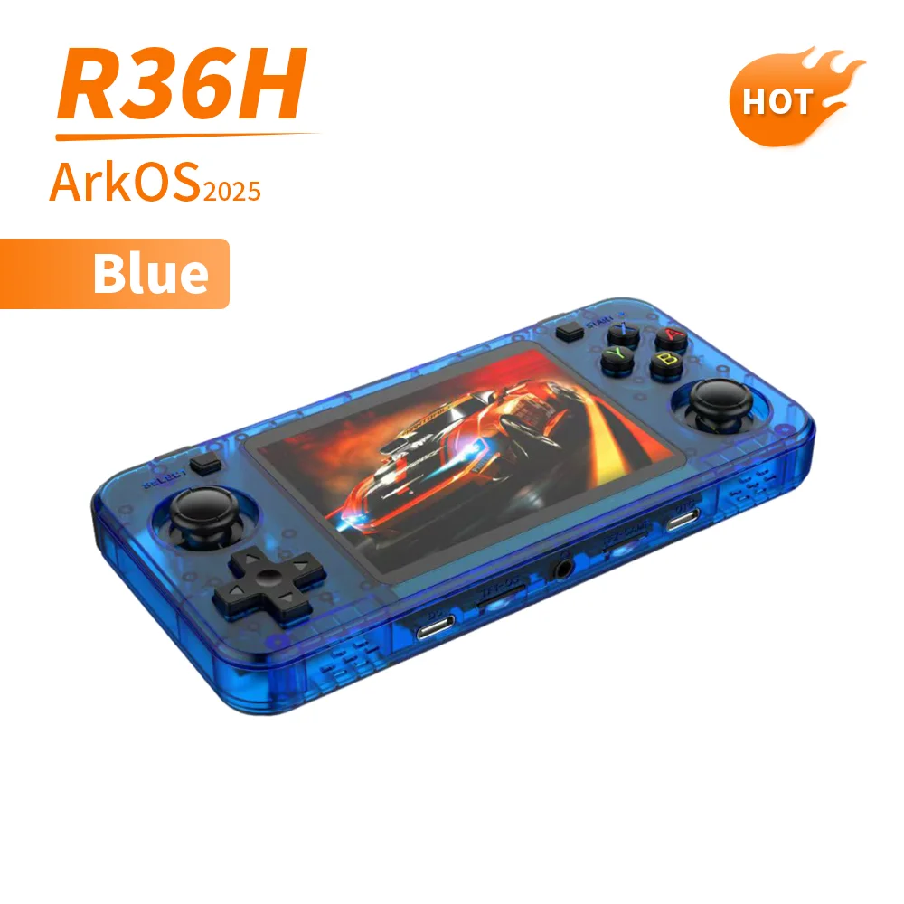 R36H ハンドヘルドレトロゲームコンソール 4インチポータブルゲーム機