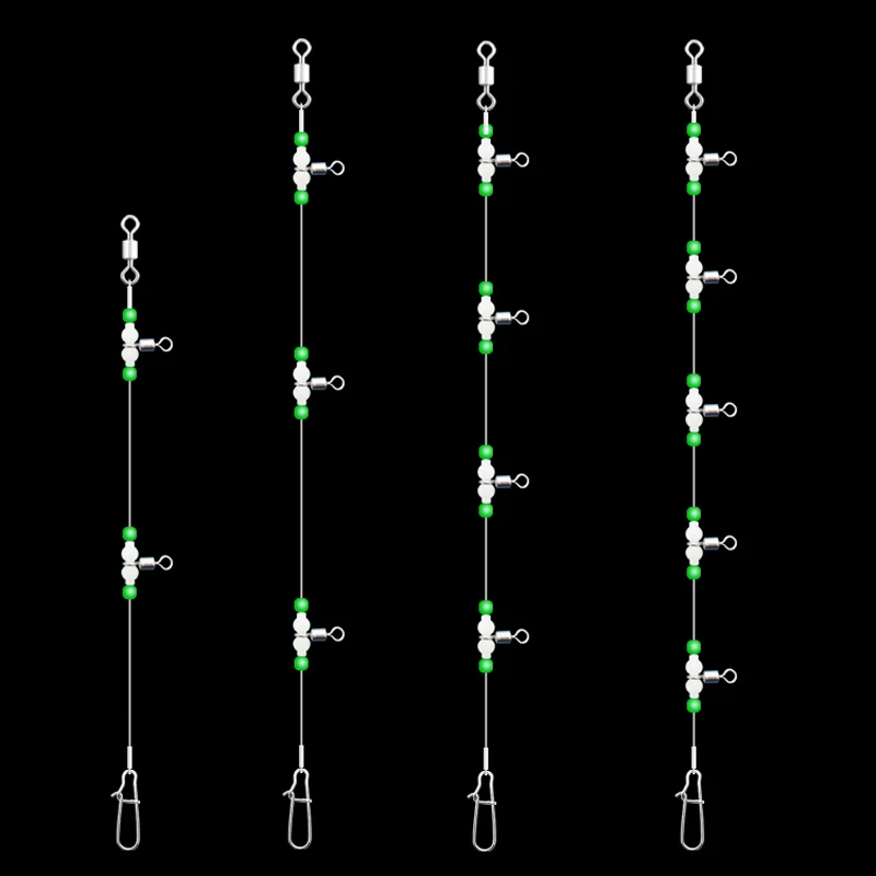 Trace Lures 2-Arms Spinner Wire Leader with Swivels & Snaps Fishing Tackle  including Rigs Rigs Swivels for Snapping Fishing