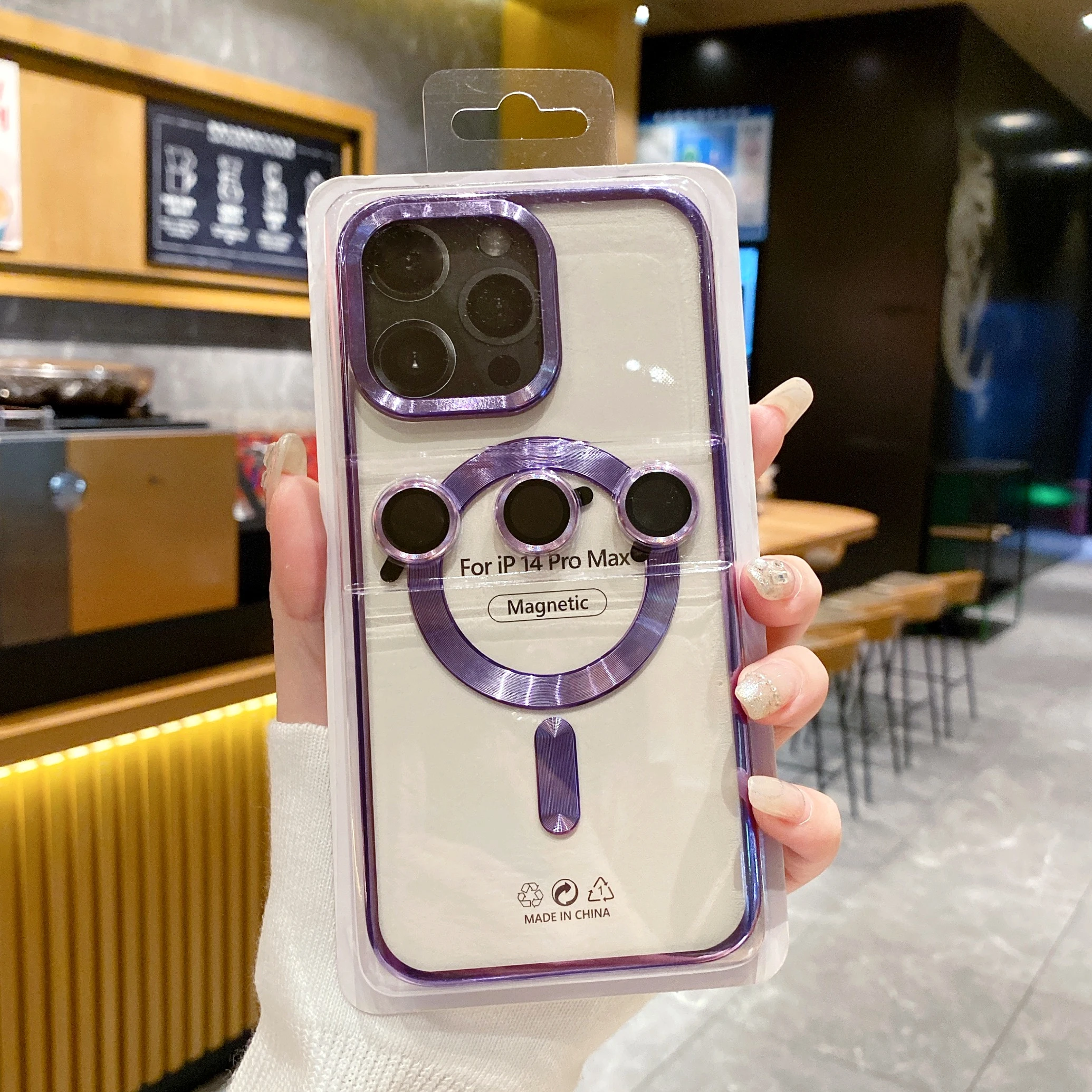 Shockproof Tpu Magnetic Phone Case with Lens Film Set Luxury Wireless Charging Phone Case for Iphone 12 13 14 15 16 Pro Max