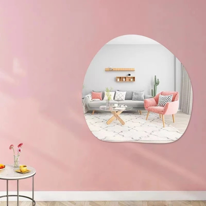 Rectangular Bathroom Acrylic Butterfly Shape Mirror Wall Mounted PS Mirror Stickers Decorative for Home Gym Door