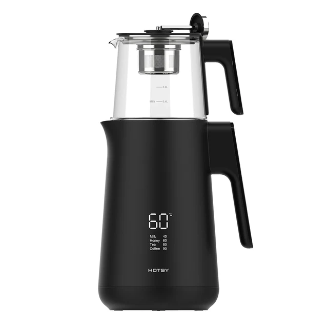 HOTSY tower digital screen 2 in 1 glass electric stainless steel kettle for home