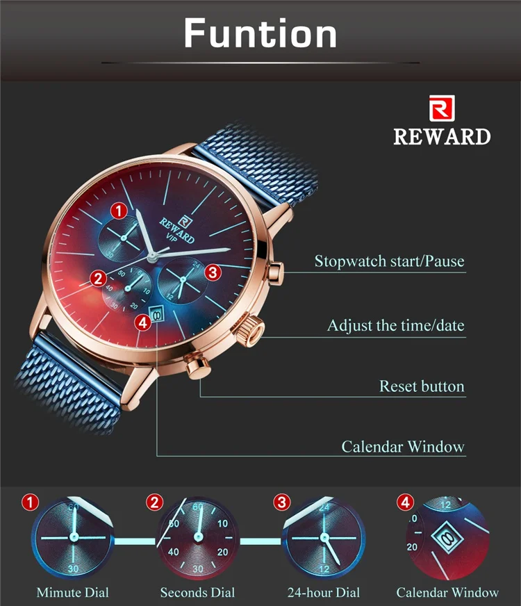 reward fashion women watch luxury rose gold high India | Ubuy