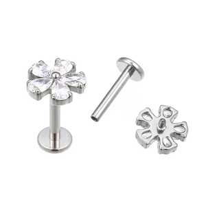 Sparkling Crystal Titanium Multi-Shaped Cubic Zircon Stud Earrings with Exquisite Design Trendy Party Piercing Jewelry