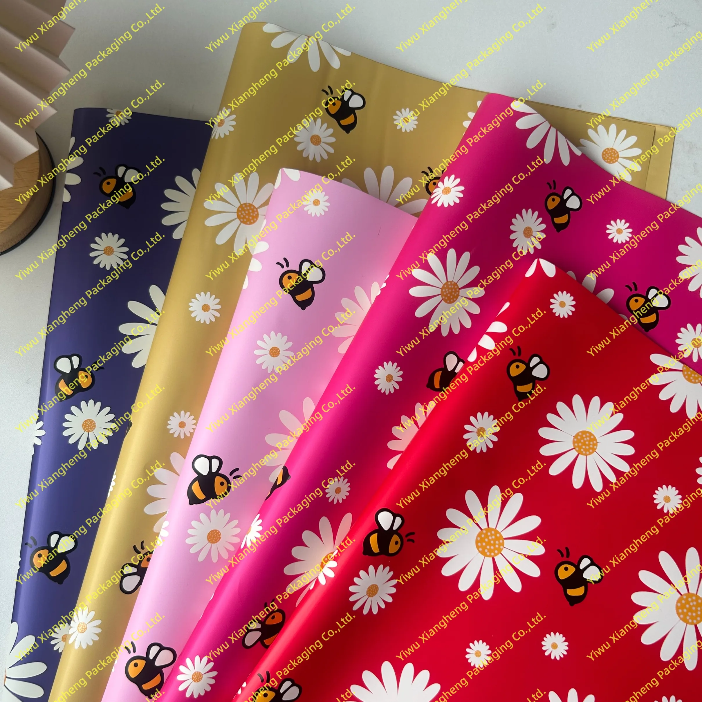 Xiangheng Flower Wrapping PaperOriginal DesignBee SunflowerAutumnFestivalsFlower Shop MaterialsWaterproof Material