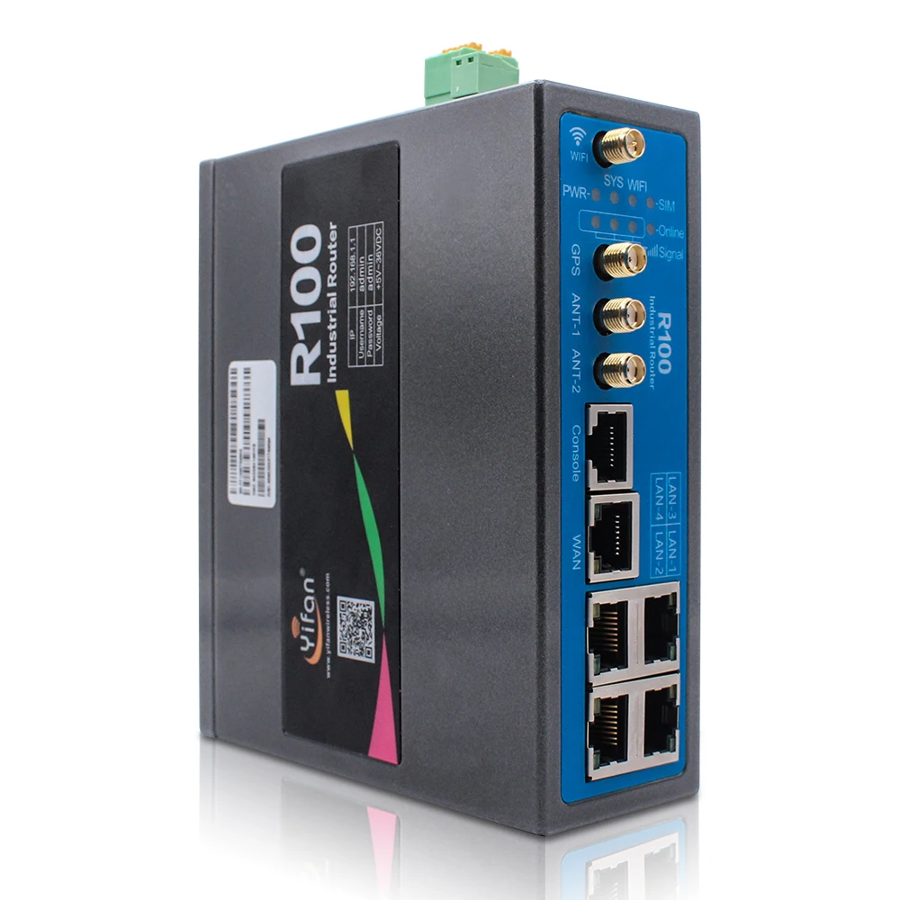 Support Modbus TCP RTU VPN R100 3G 4G Wireless LTE Router Industrial with IO Ports