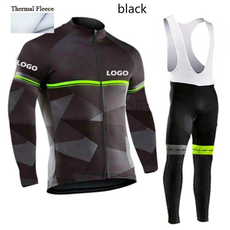 Thermal Long Sleeves Cycling Jersey For Men Fleece Bicycle Jacket Cycling Uniform Bike Jersey