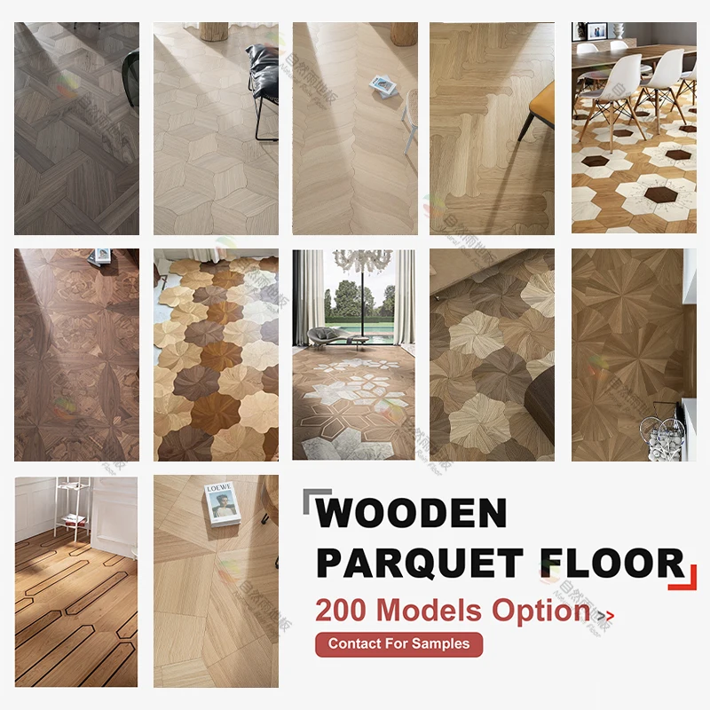 Engineered Wood Woven Parquet Flooring, Special Shape Oak Panels for Unique Interior Design 7 Days Delivery and 200 Optional