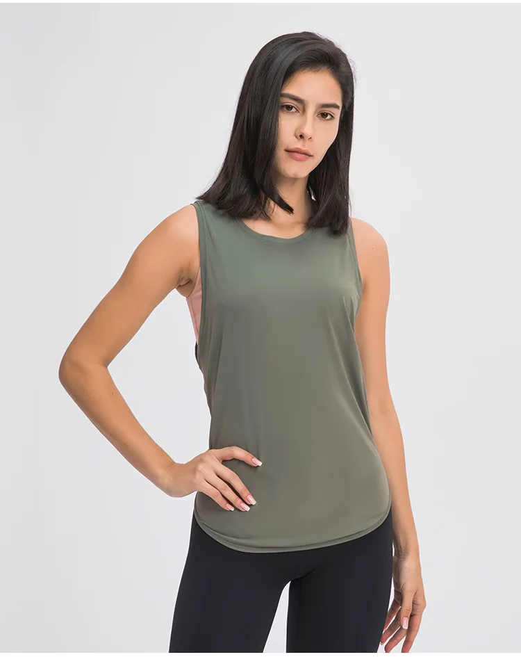 casual women sports shirt sleeveless yoga tops custom logo gym