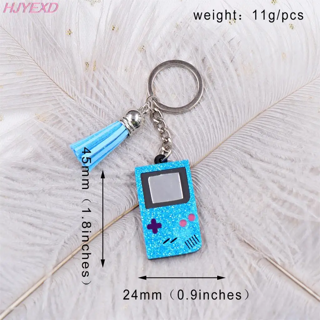 Customized KHS182KH1064 Factory wholesale Game boy Keychain With Tassel Acrylic Lasercut Handmade Customized Keychain factory