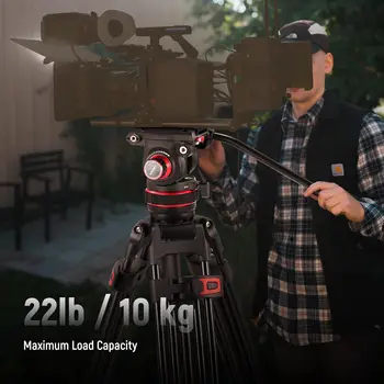 NEEWER 74" Video Tripod with Adjustable Damping Fluid Head, Metal Heavy Duty Dual-Mode QR Plate Compatible with DJI RS Gimbals product image