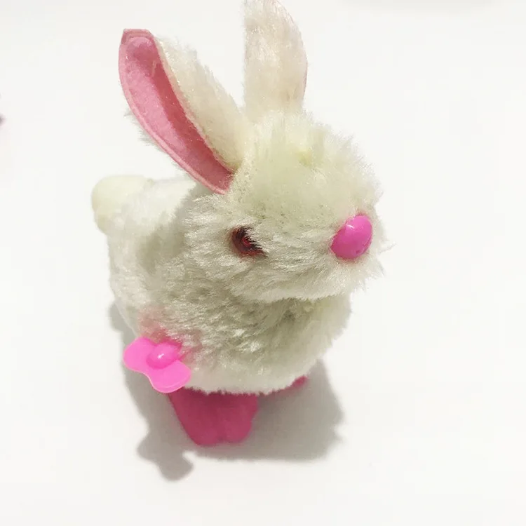 Пластиковые ПВХ плюшевые маленькие Мультяшные прыгающие кролики детские цепи заводные механические игрушки для детей забавные игры