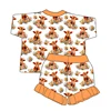 Orange Highland Cow Floral