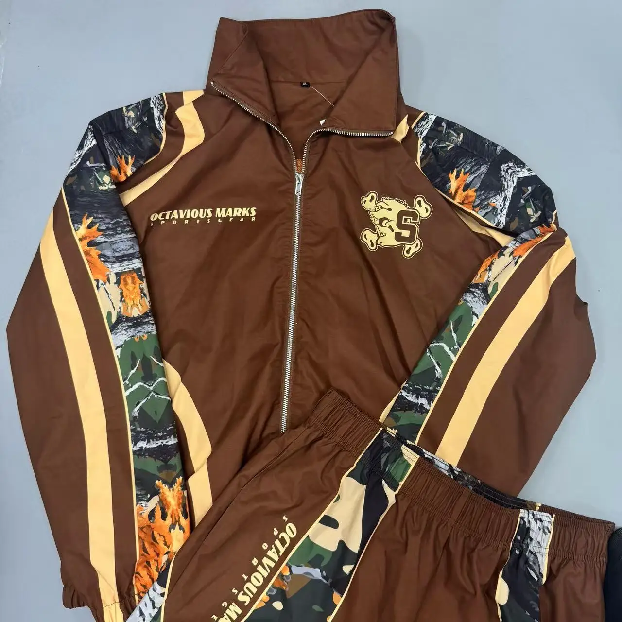 Custom 3D Puff Printing 100% Cotton French Terry Sportswear Reflective Tracksuit Reflective Tracksuit gallery 2