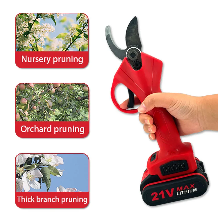 Rechargeable Cordless Electric Tree Pruning Scissor Garden Shear Thick