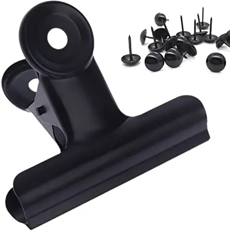 15-Pack Black Metal Bulldog File Clips Spring Clamp for Office School Photo Grid DIY Paper Organization Display