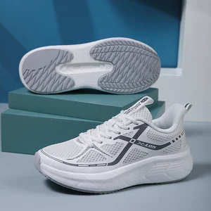 Men's Lightweight Breathable Athletic Sneakers Low-Top Lace Road Running Shoes for Autumn Track Trail Fabric Air Mesh for Warm