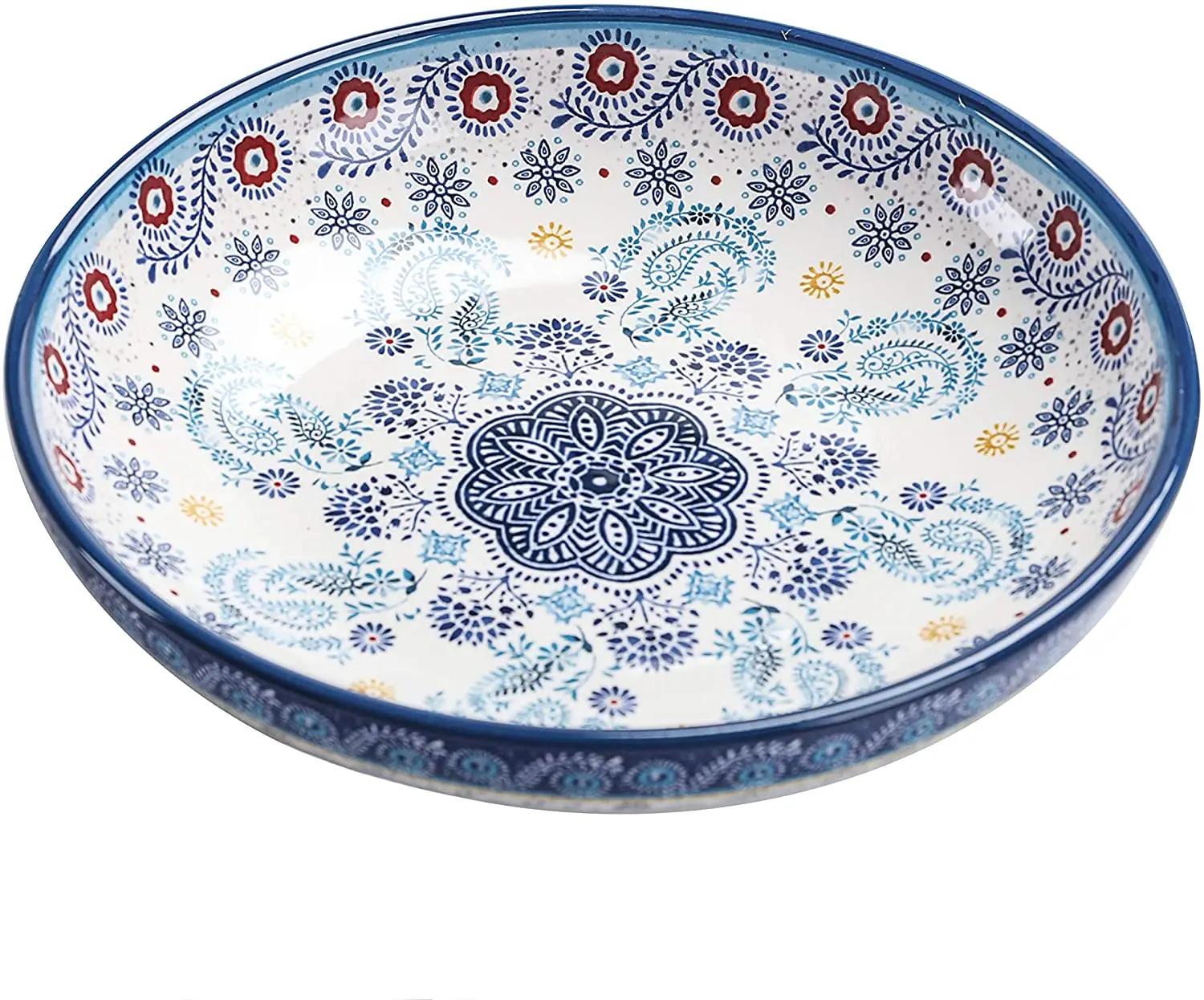 Bico Blue Talavera Ceramic Pasta Bowl, Set Of 5