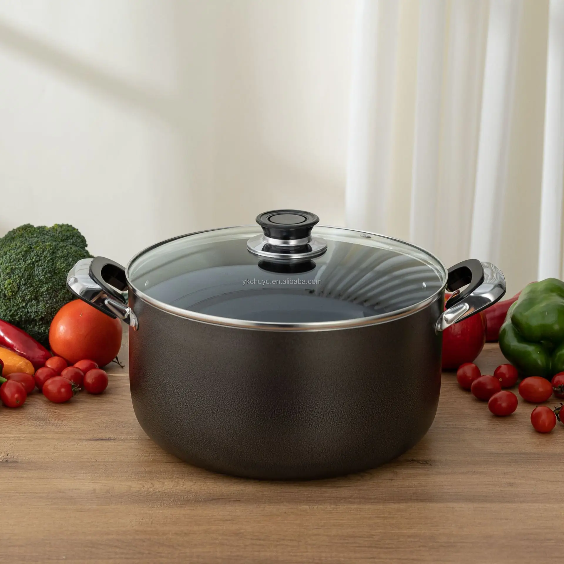 Non Stick Cookware Set Aluminium Good Selling Modern Non Stick Black 16 PCS Prestige Cookware Set