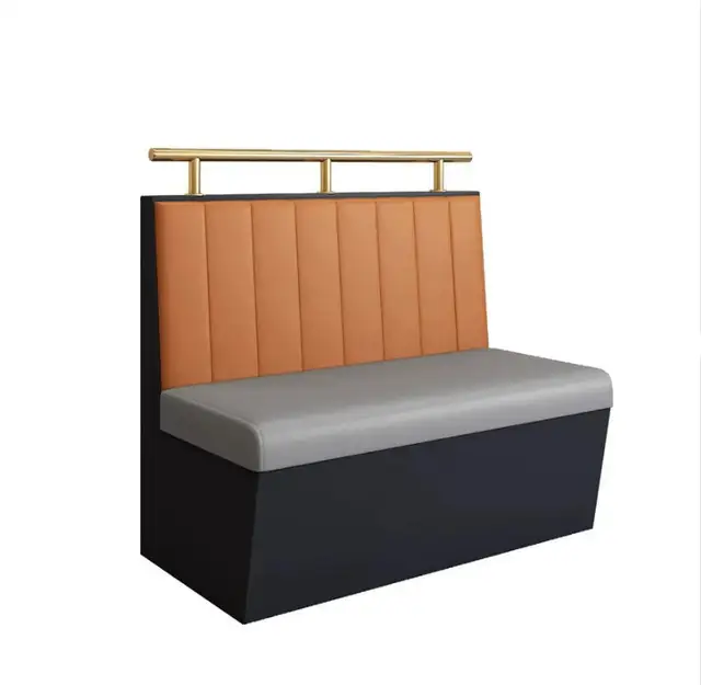 Leather Couch Seat Hot Pot Restaurant Booth Cafe Catering Burger Shop Dessert Shop Milk Tea Shop Against the Wall Sofa Booth