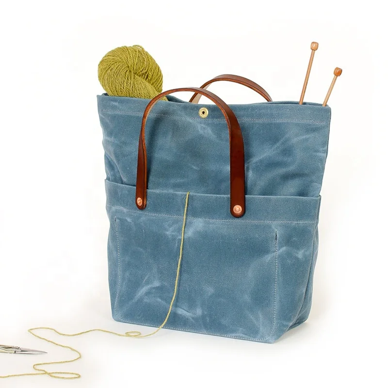 CHANGRONG пользовательский водонепроницаемый вощеный холст вязание крючком сумка для хранения