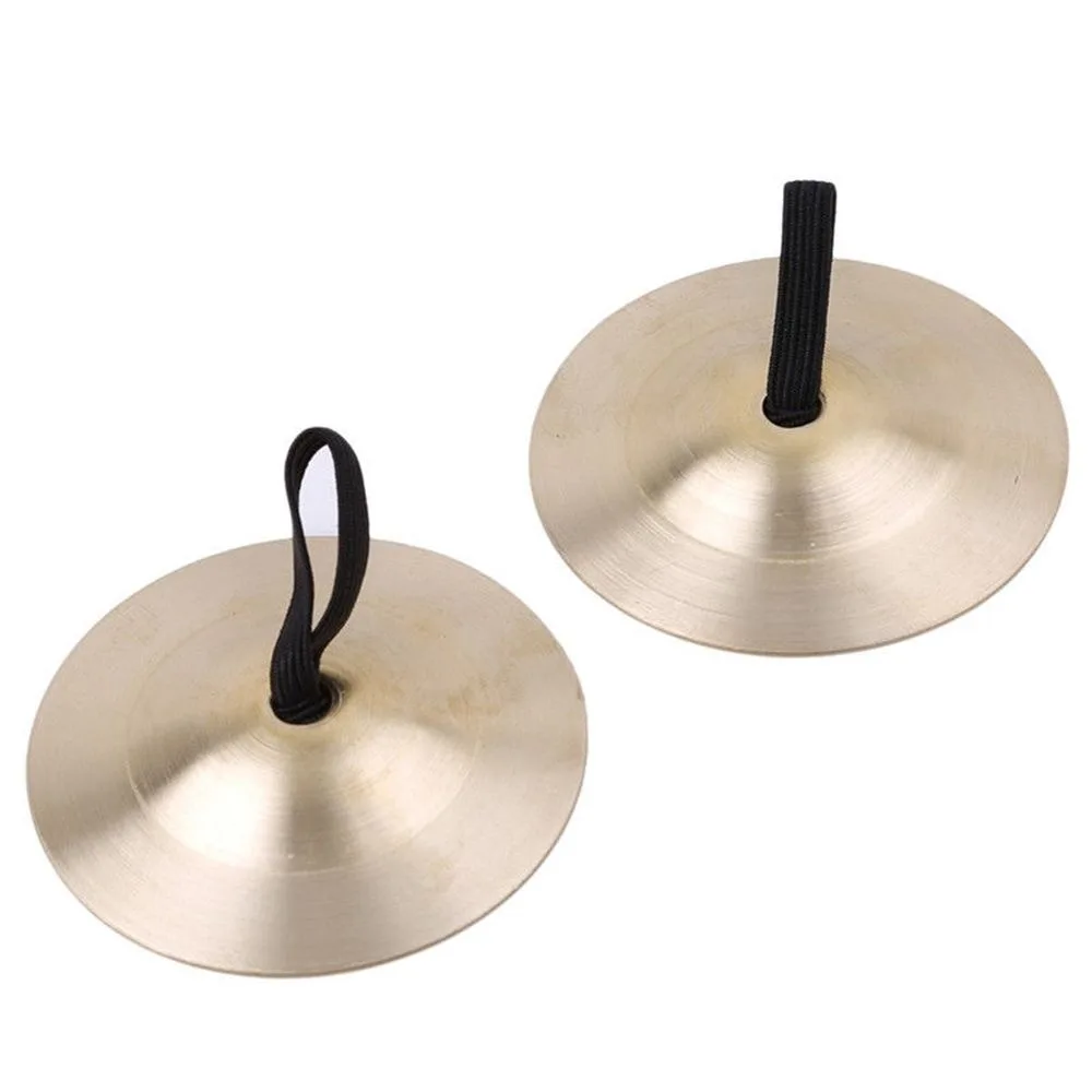 2 PCs  Copper Finger Cymbals Small Finger Cymbals Belly Dancing Mini Cymbals